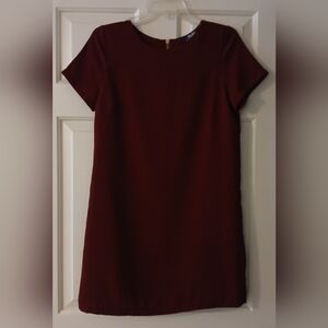 Elegant Burgundy Short Sleeve Dress. Like New Condition!!